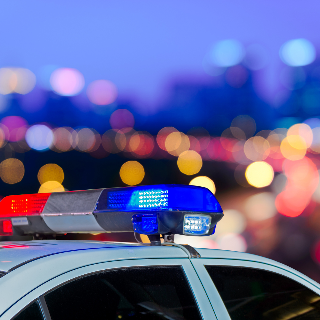 police car lights flashing